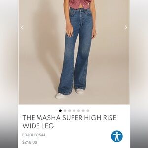 NWOT - Favorite Daughter- THE MASHA SUPER HIGH RISE WIDE LEG